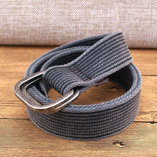 Tekstilinis vyriškas diržas su kvadratine metaline sagtimi