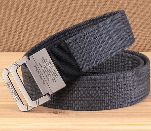 Curea textila de culoare uni pentru barbati cu catarama metalica