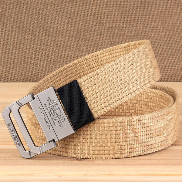 Curea textila de culoare uni pentru barbati cu catarama metalica