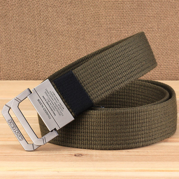 Curea textila de culoare uni pentru barbati cu catarama metalica