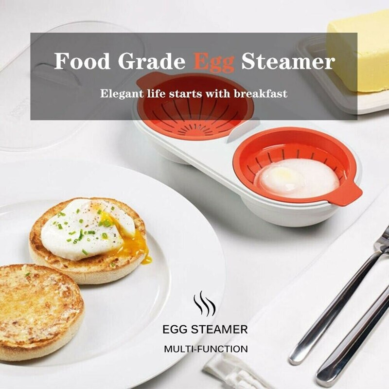 Odkvapkávacia sada na varenie vajec, dvojvrstvový mikrovlnný varič vajec, pytlík na vajcia na raňajky
