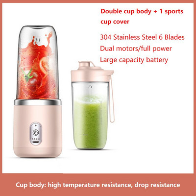 Prenosný elektrický odšťavovač, 300 ml, citrón a pomaranč, mixér s USB nabíjaním, odšťavovač, fľaša na odšťavovanie, smoothie mixér