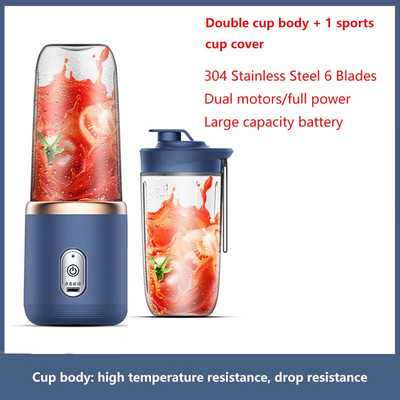 Prenosný elektrický odšťavovač, 300 ml, citrón a pomaranč, mixér s USB nabíjaním, odšťavovač, fľaša na odšťavovanie, smoothie mixér