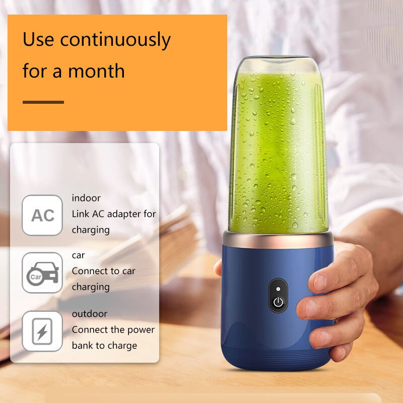 Prenosný elektrický odšťavovač, 300 ml, citrón a pomaranč, mixér s USB nabíjaním, odšťavovač, fľaša na odšťavovanie, smoothie mixér