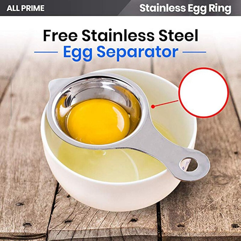 4 vnt. nerūdijančio plieno kiaušinių žiedai kiaušiniams kepti Kiaušinių formuotojas Nelipnus kepimo žiedai Omleto formoje yra 1 kiaušinių atskyrimo virtuvėlė