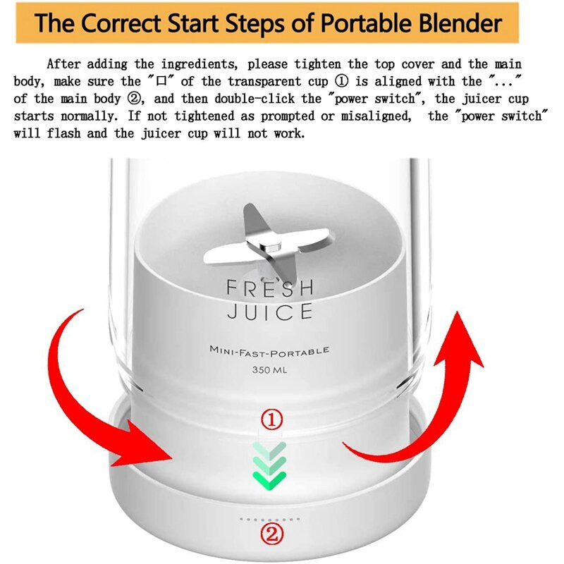 Блендер с персонален размер, преносим блендер, захранван с батерии USB блендер розов