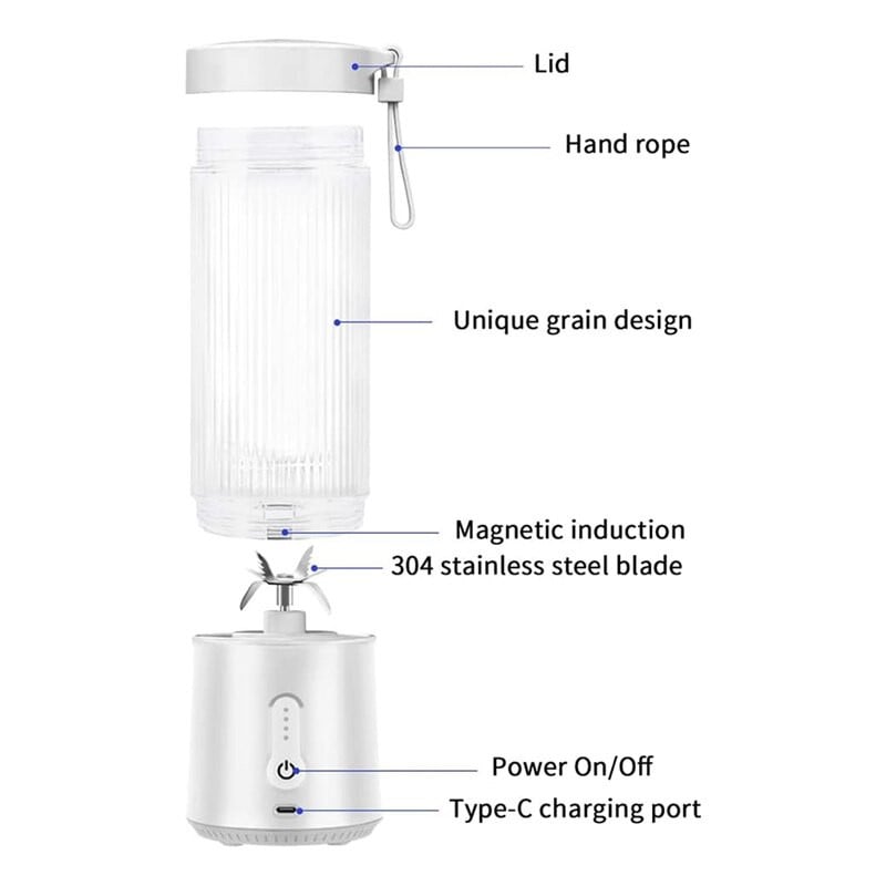 Mixér osobnej veľkosti, prenosný mixér, smoothie mixér na kokteily a smoothie, cestovný odšťavovač, mixér do pohára