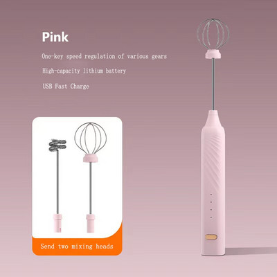 Nabíjateľný ručný peniaci prístroj s vysokou rýchlosťou vajec, elektrický peniaci prístroj na mlieko, mixér na kávové nápoje, penová tyčinka, USB 2 v 1 prenosný