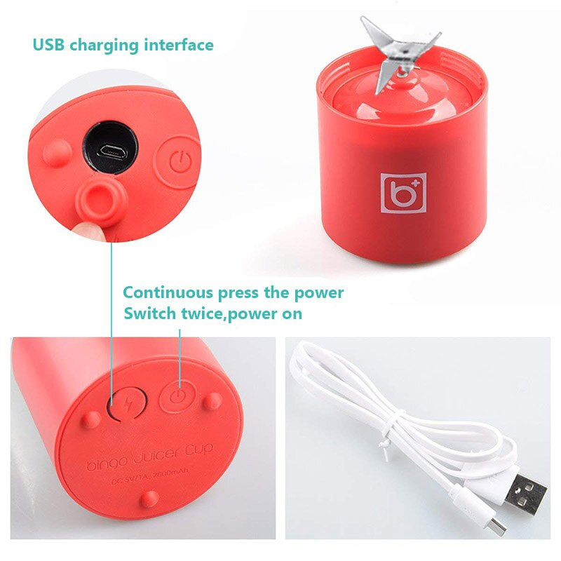 TEENRA 500ML Prenosný mini elektrický odšťavovač na ovocie USB fľaša odšťavovač Nabíjateľný odšťavovač na pomaranče a citróny fľaša ovocné náradie