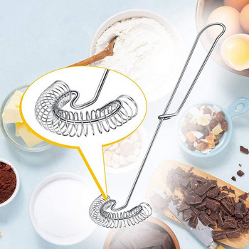 4 части Whisk Egg Малък Whisk Whipper Разбиване на яйца от неръждаема стомана Плоска пружинна намотка Whisk Пенообразовател за яйца, бъркалка за мляко и яйца