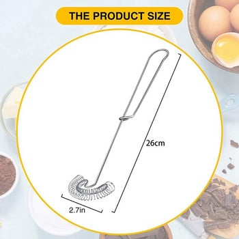 Нови 4 части Whisk Egg Малка Whisk Whipper Разбиване на яйца от неръждаема стомана Плоска пружинна намотка Whisk Пенообразовател за яйца, бъркалка за мляко и яйца