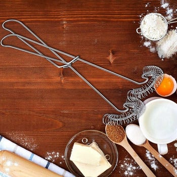 4 части Whisk Egg Малък Whisk Whipper Разбиване на яйца от неръждаема стомана Плоска пружинна намотка Whisk Пенообразовател за яйца, бъркалка за мляко и яйца