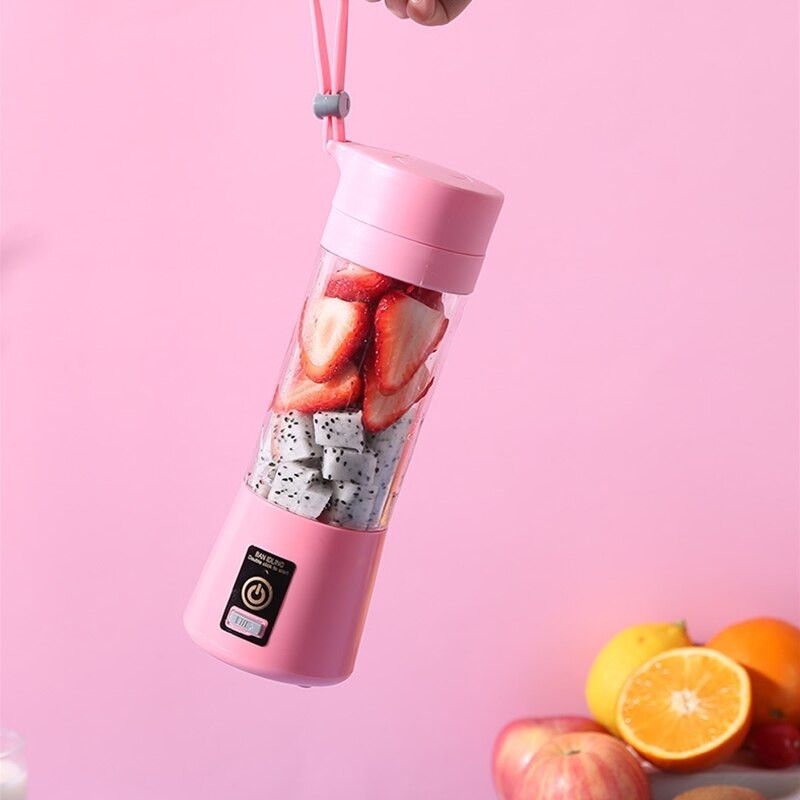 Prenosný domáci USB nabíjateľný 6-čepeľový elektrický odšťavovač ovocia a šťavy, mixér, športová fľaša, odšťavovač, kuchynské náradie