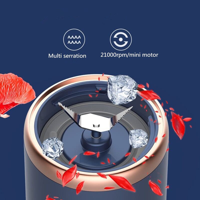 Prenosný elektrický odšťavovač 400 ml USB nabíjací odšťavovač na citróny a pomaranče, vonkajší cestovný mixér, ovocné smoothie, mixér, odšťavovač