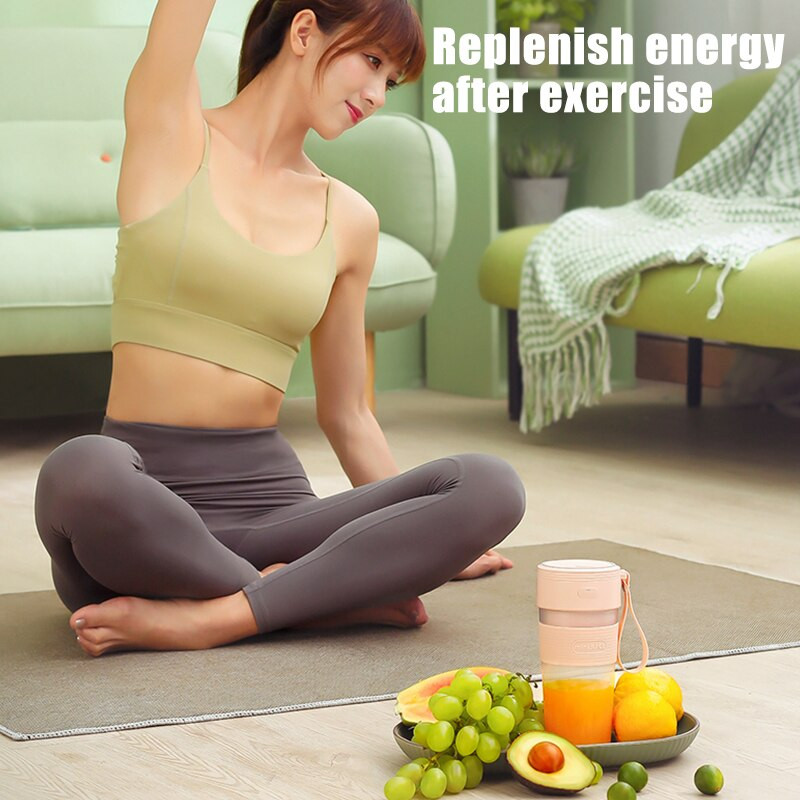 300ML elektrický odšťavovač, multifunkčný smoothie mixér, mini prenosný mixér na ovocie so skleneným USB nabíjaním, ručný odšťavovač