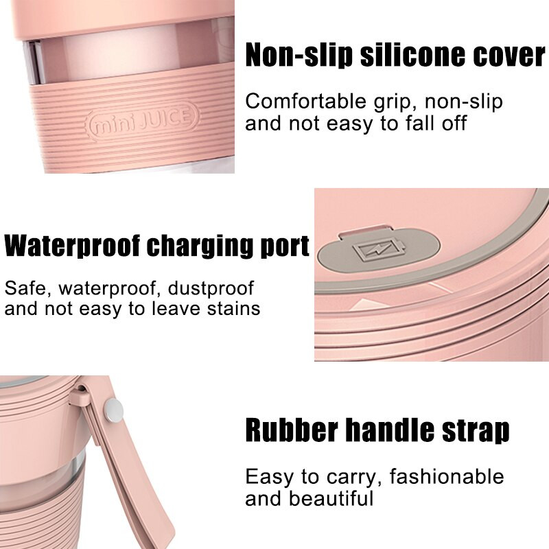 300ML elektrický odšťavovač, multifunkčný smoothie mixér, mini prenosný mixér na ovocie so skleneným USB nabíjaním, ručný odšťavovač