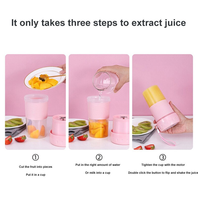 Prenosný odšťavovač, nabíjateľný USB mini mixér, osobná veľkosť, cestovný výrobník nápojov na cesty, kanceláriu, šport, domácnosť, prenosný odšťavovač