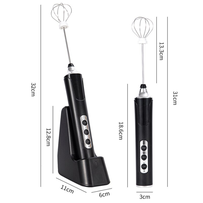 USB napenovač mlieka, elektrický mixér, ručný mixér na mliečnu penu, 3-rýchlostné miešadlo na kávu, elektrický šľahač na vajcia