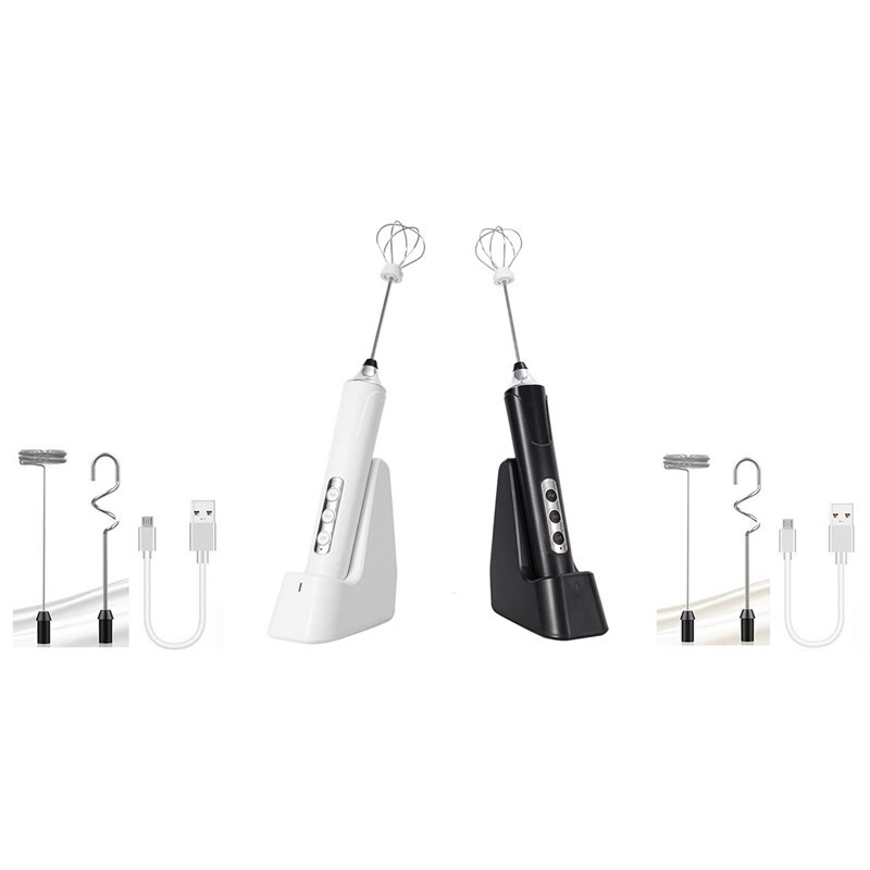 USB napenovač mlieka, elektrický mixér, ručný mixér na mliečnu penu, 3-rýchlostné miešadlo na kávu, elektrický šľahač na vajcia