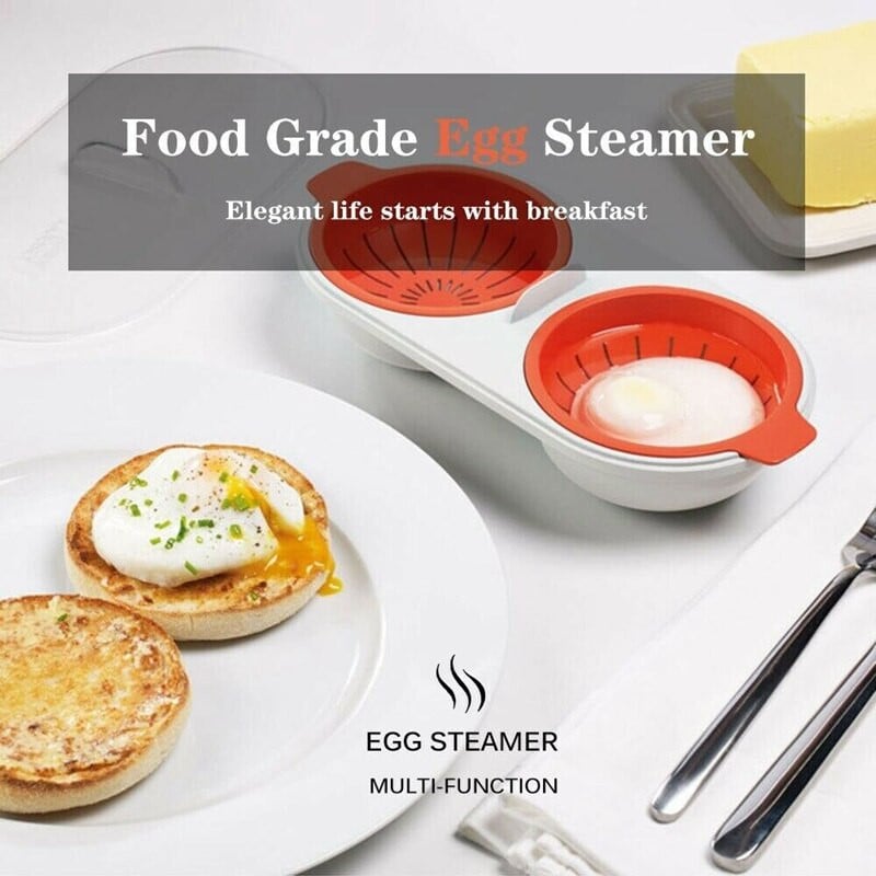 Nusausinimo kiaušinių katilo rinkinys Dvisluoksnis mikrobangų krosnelės kiaušinių brakonieriaus pusryčių kiaušinių viryklė