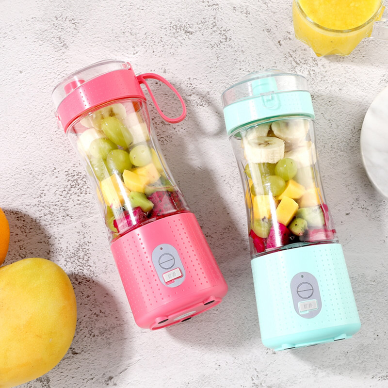 Prenosný elektrický odšťavovač s USB nabíjaním, mini ručný mixér, odšťavovač so 6 čepeľami, malý odšťavovač na domáce kempovanie