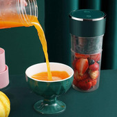 Prenosný odšťavovač 350 ml s dvoma čepeľami, nabíjanie cez USB, smoothie mixér, mini kuchynský robot, elektrický odšťavovač potravinárskej kvality, citrón