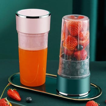 Φορητός αποχυμωτής 350 ml με δύο λεπίδες USB Charging Smoothie Blender Machine Mini Processor Ηλεκτρικός Αποχυμωτής Λεμόνι