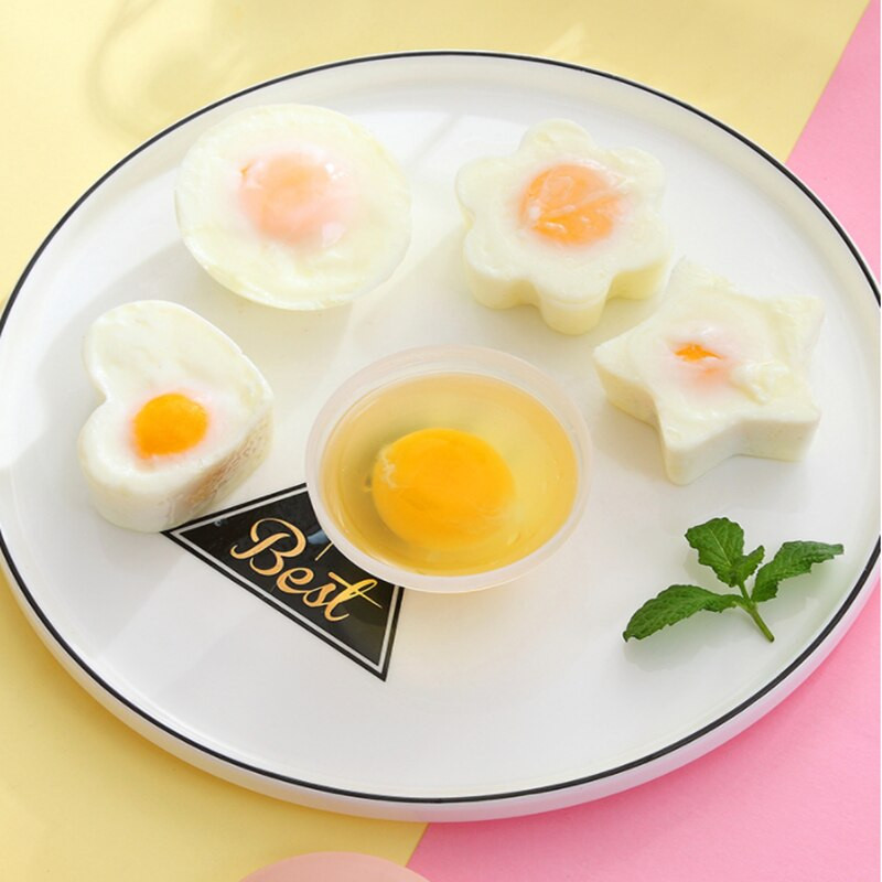 4 ks/sada roztomilých plastových varných dosiek na vajíčka, sada na varenie vajec, kuchynské nástroje na varenie vajec, forma na vajíčka s vekom, štetec na palacinky