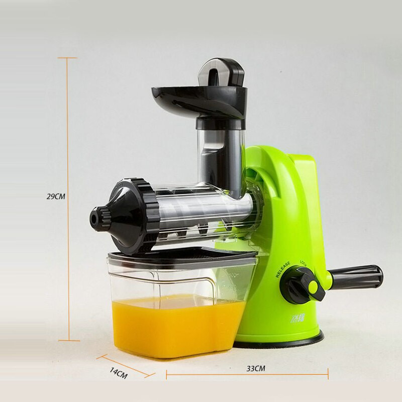 Ručný odšťavovač do kuchyne 500 ml, odšťavovač na melón/mango/pomaranč, ručný odšťavovač s kľukou, prenosný multifunkčný odšťavovač s pohárom