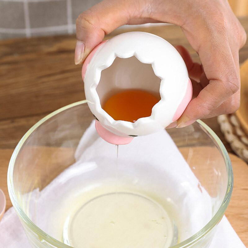 Kreatívny filter na oddeľovanie bielkovín z vaječného žĺtka, roztomilý kurací keramický oddeľovač bielkov, nástroje na pečenie, kuchynské doplnky, praktické