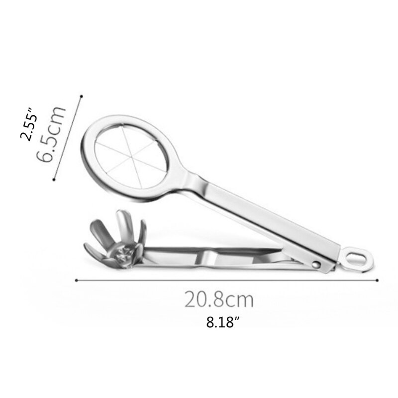 Šesťhranný lis na krájanie vajec, luxusný konzervovaný krájač vajec z nehrdzavejúcej ocele, delič