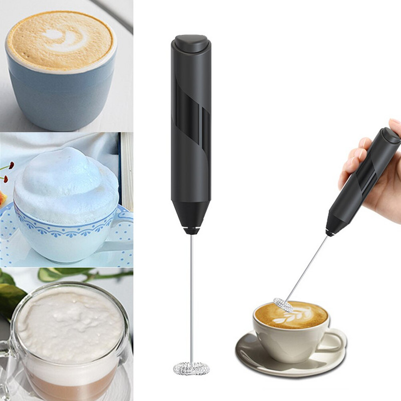 Elektrický napeňovač mlieka, ručný bezdrôtový napeňovač mlieka, šľahač vajec, mini prenosný nerezový napeňovač kávy, mixér, kuchynské náradie
