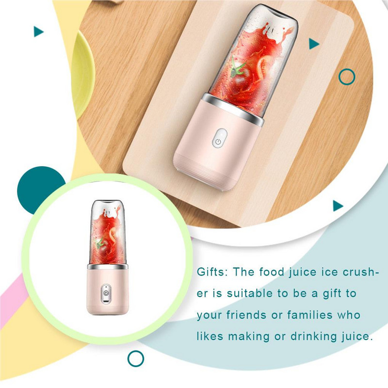 6-čepeľový mini odšťavovač, extraktor pohárov, smoothie, nabíjanie cez USB, odšťavovač ovocia, mixér, drvič ľadu, prenosný odšťavovač