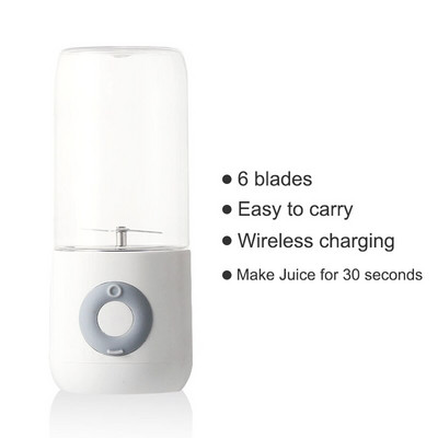 Ručný mixér s objemom 500 ml, prenosný odšťavovač s 6 čepeľami, nabíjateľný elektrický kuchynský robot, rýchly odšťavovač na ovocie