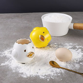 Kreatívny kreslený oddeľovač žĺtkov a bielkov z kuracieho vajíčka, keramika, keramický kreslený oddeľovač vajec na varenie v kuchyni