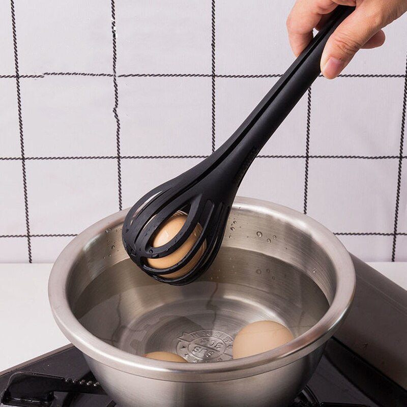 Multifunkčný 3v1 manuálny šľahač na vajcia, klip na jedlo, kuchynské kliešte, nástroje na pečenie, miešačka na šalát, lyžica na špagety, kuchynský gadget