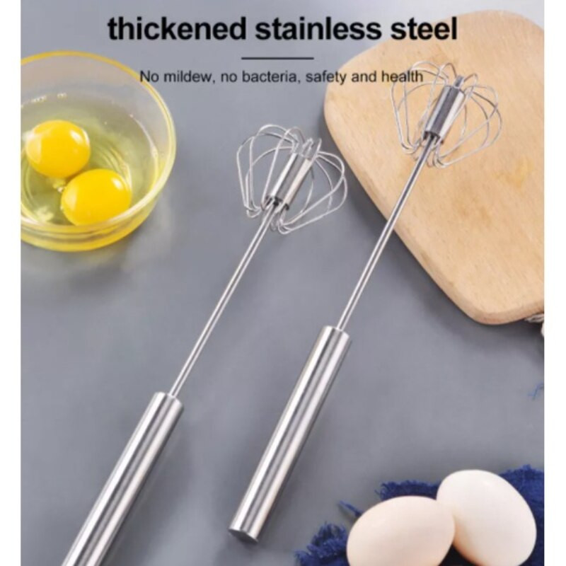 Kiaušinių plakiklis nerūdijančio plieno pusiau automatinis buitinis rankinis maišytuvas Rotacinis virtuvės kepimo indai Rankinis stumiamas plaktuvas