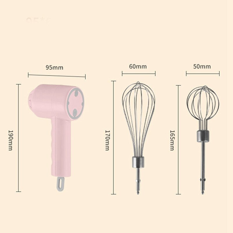 Bezdrôtový elektrický ručný šľahač s USB nabíjaním a praktickým mini mixérom do pekárne, domáce kuchynské príslušenstvo