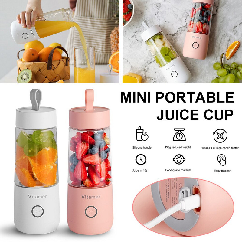 350ML elektrický odšťavovač prenosný smoothie mixér dobíjateľný bezdrôtový mini mixér USB mixér na mliečne kokteily detská výživa