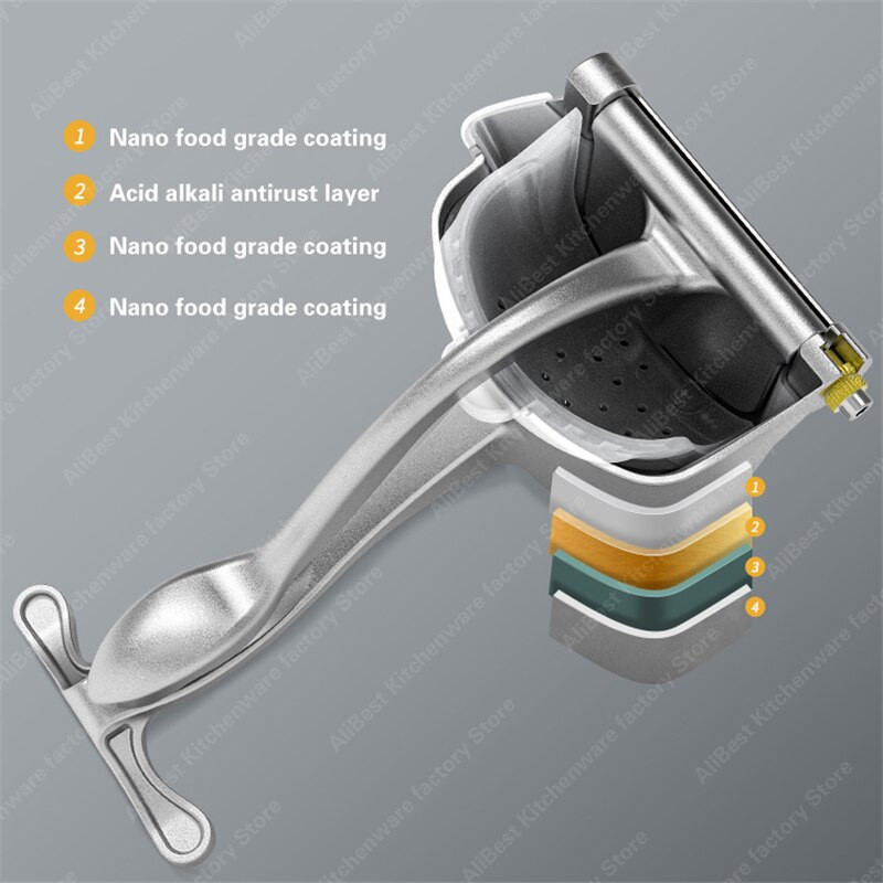 Odšťavovač na granátové jablko a citrón, kuchynské príslušenstvo, manuálny odšťavovač, extrudér na pomarančovú šťavu, malý lis z hliníkovej zliatiny na domáce ovocie