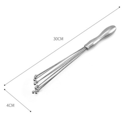 Väčší šľahač na vajcia, dĺžka metličky 10/12 palcov, nehrdzavejúca oceľ, posilňujúca ručná kuchynská pomôcka na pečenie