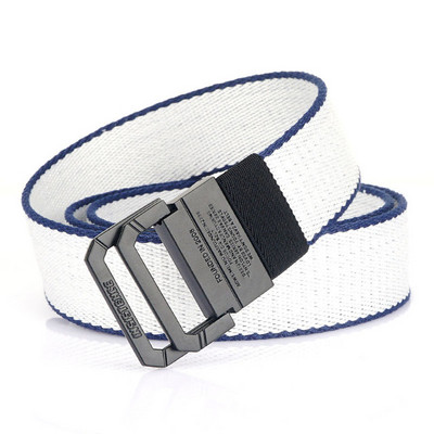 Textilný opasok vo viacerých farbách s dvojitou kovovou sponou