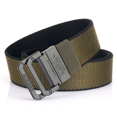 Textilný opasok vo viacerých farbách s dvojitou kovovou sponou