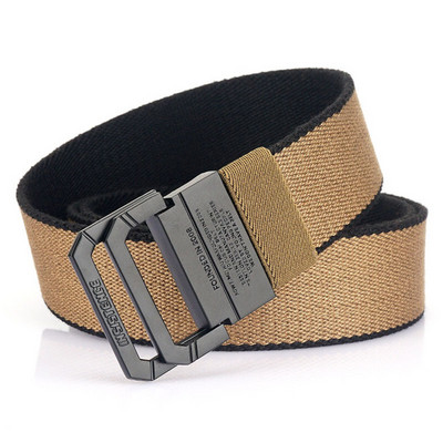 Textilný opasok vo viacerých farbách s dvojitou kovovou sponou