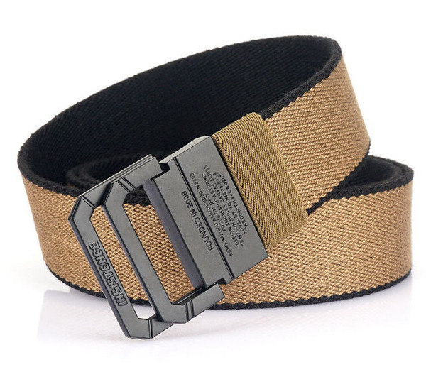 Textilný opasok vo viacerých farbách s dvojitou kovovou sponou