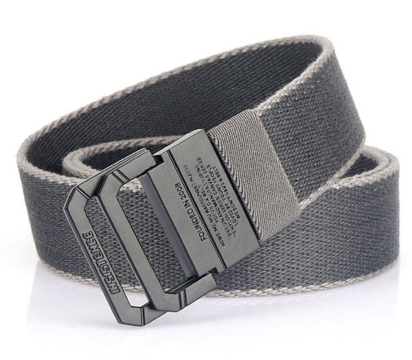 Textilný opasok vo viacerých farbách s dvojitou kovovou sponou
