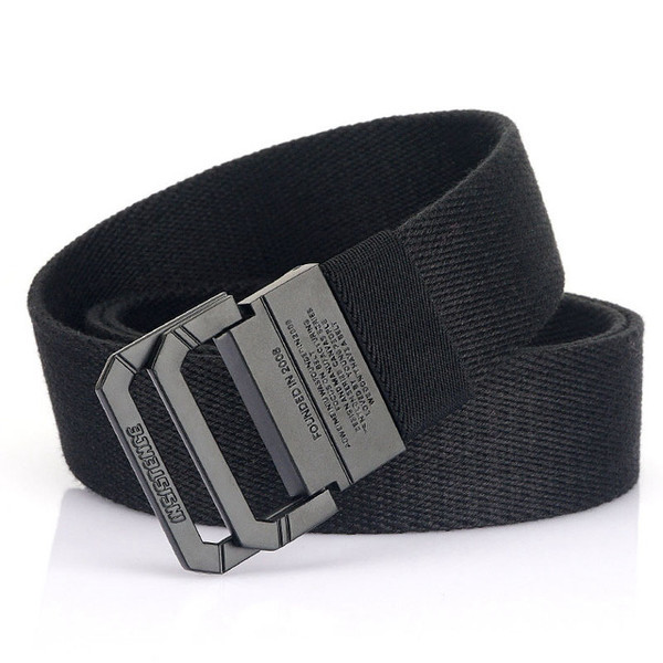 Textilný opasok vo viacerých farbách s dvojitou kovovou sponou