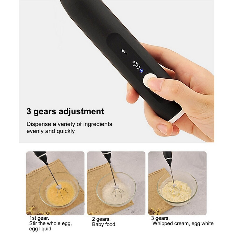 Domáci mixér na mlieko, peniaci mixér, USB nabíjateľný mixér na kávu, ručný elektrický peniaci mixér na mlieko, metlička a šľahač na vajcia