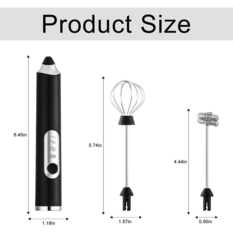 Ručný napeňovač mlieka ABSF, dobíjateľný napeňovač mlieka, mixér na nápoje s 2 metličkami, na nepriestrelnú horúcu čokoládu cappuccino