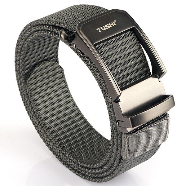 Cureaua textila moderna cu inscriptie si catarama metalica